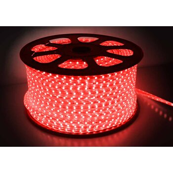 Светодиодная лента 5050 герметичная 14.4W 220V красный свет 59024. 73672