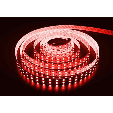 Светодиодная лента 3528 негерметичная 9.6W 12V красный свет 73573