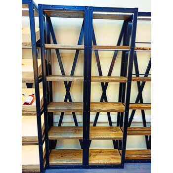 Стеллаж металлический с деревянными полками 1900*500*300