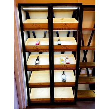 Стеллаж металлический с деревянными полками 1900*500*350