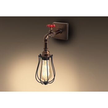 Светильник настенный E27 LOFT №7 с краном PIPE