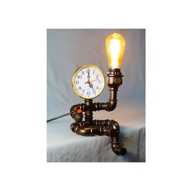 Светильник 1хЕ27 LOFT №20 с часами PIPE