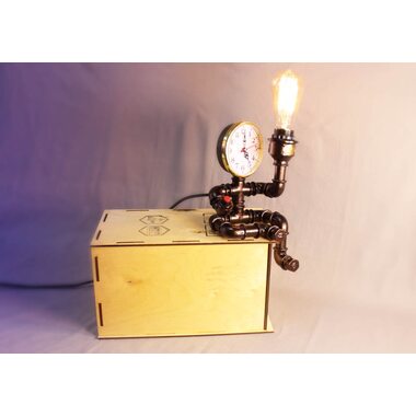 Светильник 1хЕ27 LOFT №20 с часами PIPE