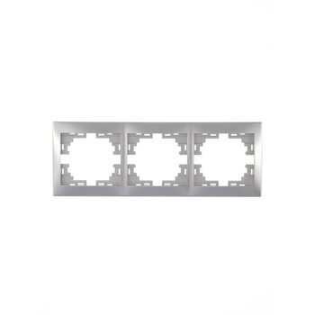 Рамка 3-м Mira горизонт. сер. метал. LEZARD 701-1000-148