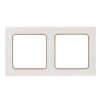 Рамка 2-м Стокгольм бел. с линией цвета шампань PROxima EKF EYM-G-303-10