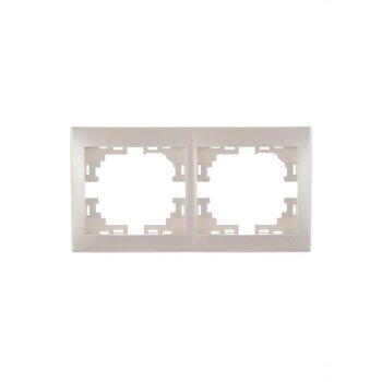 Рамка 2-м Mira горизонт. жемчуж./бел. перламутр. LEZARD 701-3000-147