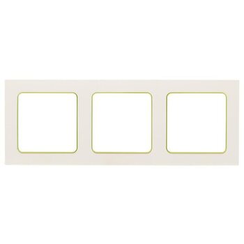 Рамка 3-м Стокгольм бел. с линией цвета зел. PROxima EKF EAM-G-302-10