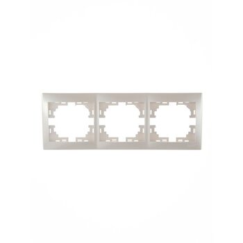 Рамка 3-м Mira горизонт. жемчуж./бел. перламутр. LEZARD 701-3000-148