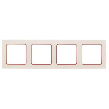 Рамка 4-м Стокгольм бел. с линией цвета красн. PROxima EKF EAM-G-305-10