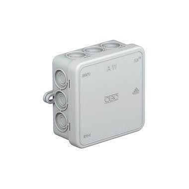 Коробка распределительная 85х85х40мм IP55 A11 12 кабельн. вводов свет. сер. OBO 2000342