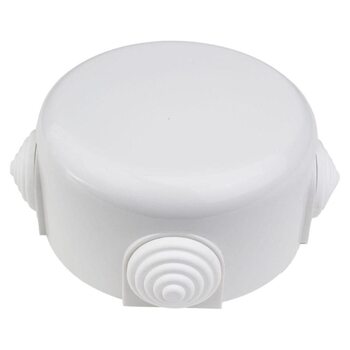 Коробка распределительная 90мм R (4 кабельных ввода в комплекте) пластик бел. Bironi R1-523-21-K