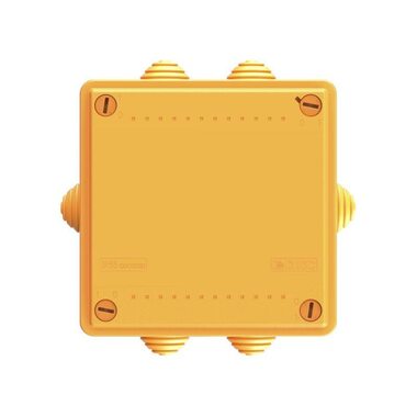 Коробка ответвительная FS 100х100х50мм 6р 450В 6А 4кв.мм с каб. вводами и клеммн. IP56 пластик. DKC FSB11604