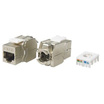 Вставка Keystone Jack RJ-45(8P8C) кат. 6 экранир. 180град. Toolless KJ8-8P8C-C6-180-TLS-SH-F-WH бел. Hyperline 426188