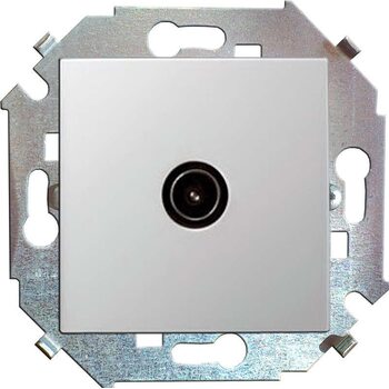 Розетка телевизионная одиночная TV СП Simon15 винт. зажим механизм бел. Simon 1591475-030