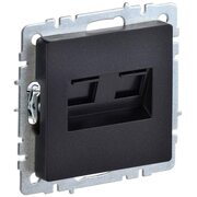 Розетка компьютерная двойная СП RJ45 кат.5E BRITE РК10-2-БрЧ черн. IEK BR-K20-1-K02
