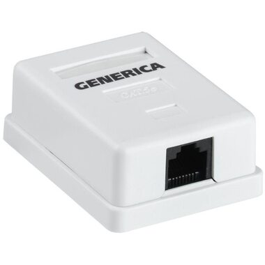 Розетка компьютерная 1-м ОП RJ45 кат.5E UTP GENERICA ITK CS2-1C5EU-12-G