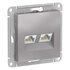 Розетка компьютерная 2-м AtlasDesign RJ45 кат.5E механизм алюм. SchE ATN000385