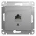 Розетка компьютерная 1-м СП Glossa RJ45 кат.5E механизм алюм. SchE GSL000381K