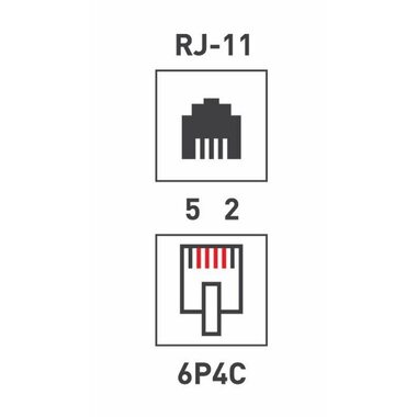 Розетка телефонная 2-м ОП RJ14 (6P4C) кат.3 бел. Rexant 03-0002