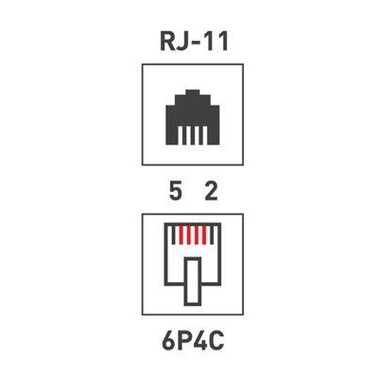 Розетка телефонная 2-м ОП RJ14 (6P4C) кат.3 бел. Rexant 03-0002
