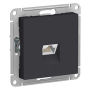 Розетка компьютерная 1-м AtlasDesign RJ45 кат.5E механизм карбон SchE ATN001083