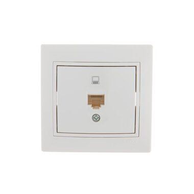 Розетка компьютерная 1-м СП Mira RJ45 бел./бел. LEZARD 701-0202-139