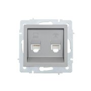 Розетка компьютерная + телефонная 2-м СП Vesna механизм платина LEZARD 742-3588-143
