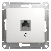 Розетка телефонная 1-м СП Glossa RJ11 механизм бел. SchE GSL000181T