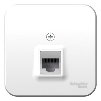 Розетка компьютерная 1-м ОП Blanca RJ45 кат.5E с изолир. пластиной бел. SchE BLNIA045001