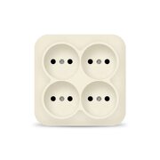 Розетка 4-м ОП 10А IP20 квадрат. без заземл. сл. кость IONICH 1453