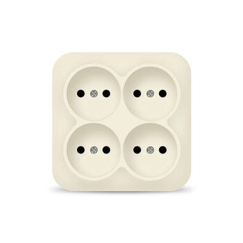 Розетка 4-м ОП 10А IP20 квадрат. без заземл. сл. кость IONICH 1453