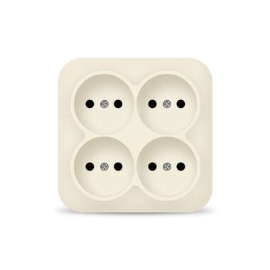 Розетка 4-м ОП 10А IP20 квадрат. без заземл. сл. кость IONICH 1453