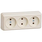 Розетка 3-м ОП Октава 10А IP20 без заземл. крем. IEK ERO30-K33-10-DC