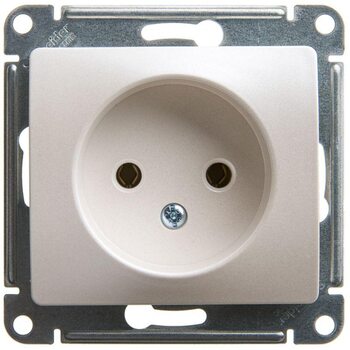 Розетка 1-м СП Glossa 16А IP20 250В без заземл. механизм перламутр. SchE GSL000641