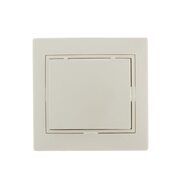 Розетка 1-м СП Mira 16А IP20 с заземл. с защ. крышкой со вставкой керамика крем. LEZARD 701-0303-123