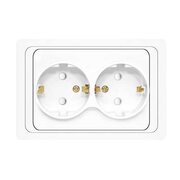 Розетка 2-м СП Валери 16А IP20 с заземл. защ. шторки бел. UNIVersal В0128x