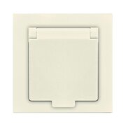 Розетка 1-м СП Афина 16А IP20 с заземл. с крышкой в сборе сл. кость (ivory) Universal A0029-I