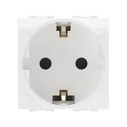 Розетка 1-м СП 2мод. Brava 16А IP20 с заземл. защ. шторки бел. DKC 76482B