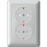 Розетка 2-м СП W59 16А IP20 с заземл. защ. шторки в сборе бел. SchE RS16-255-18