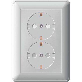 Розетка 2-м СП W59 16А IP20 с заземл. защ. шторки в сборе бел. SchE RS16-255-18