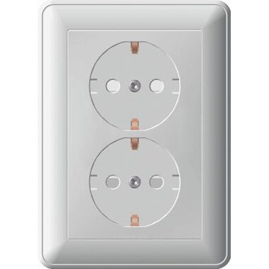 Розетка 2-м СП W59 16А IP20 с заземл. защ. шторки в сборе бел. SchE RS16-255-18