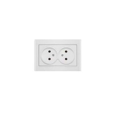 Розетка 2-м СП Бриллиант 16А IP20 без заземл. бел. UNIVersal 7947519