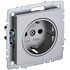 Розетка BRITE РС14-1-0-БрА 16А с заземл. защ. шторки алюм. IEK BR-R14-16-K47