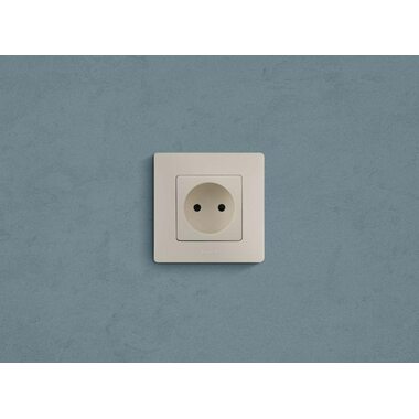 Розетка 1-м СП Etika 16А IP31 250В 2P без заземл. защ. шторки немецк. стандарт винтов. клеммы механизм сл. кость Leg 672334