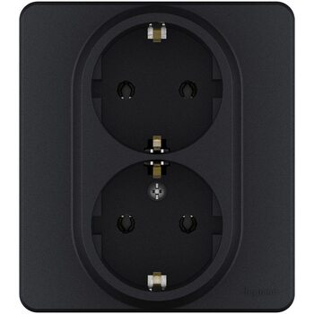 Розетка Inspiria 16А 250В 2х2P+E немецк. стандарт антрацит Leg 673753