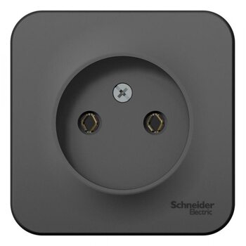 Розетка 1-м ОП Blanca 16А IP20 250В без заземл. без защ. шторок с изолир. пластиной антрацит SchE BLNRA000116