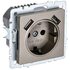 Розетка BRITE РЮш10-2-БрШ 16А с USB A+A 3.1А с заземл. защ. шторки шампань IEK BR-R14-16-U21-D31-K37