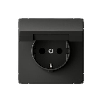 Розетка ArtGallery 16А IP20 с заземл. защ. шторки с крышкой механизм базальт SE GAL001446