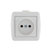 Розетка 1-м ОП Nata 16А IP20 без заземл. керамика бел. LEZARD 710-0200-121