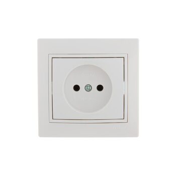 Розетка 1-м СП Mira 16А IP20 без заземл. с бел. вставкой керамика бел. LEZARD 701-0202-121